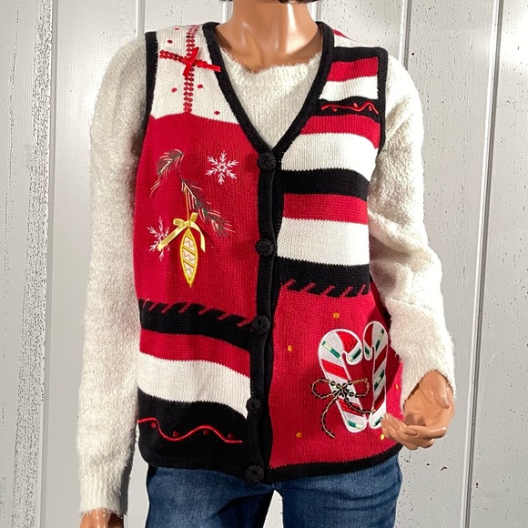 * Holiday Editions Christmas Women’s Vest Sweater Sz S - Picture 8 of 15